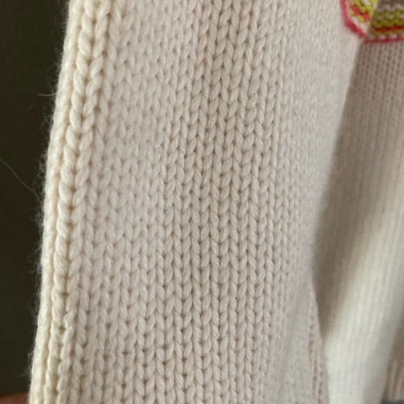 C Wonder Long Sweater fair isle‎ colorful cream soft wool blend Medium - Picture 7 of 8
